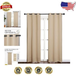 Elegant Room Darkening Draperies - Thermal Insulated Blackout Curtains, 34x84 - Picture 1 of 12