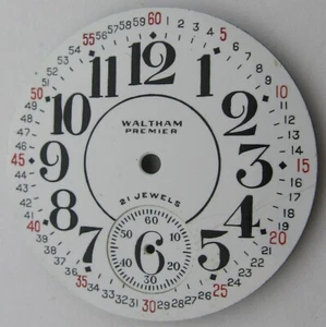Waltham Premier 21 J. 16er Jahre beschädigtes Porzellan Montgomery Zifferblatt 42,3 mm - Bild 1 von 3