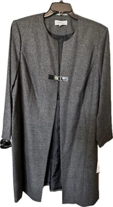 NWT Calvin Klein Womens  Open Dressy Jacket  Coat 18W Gray Black - Picture 1 of 5
