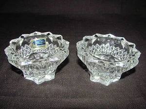 2 Lausitzer Glas 24% Lead Crystal Candle Holders German Democratic Republic - Picture 1 of 12