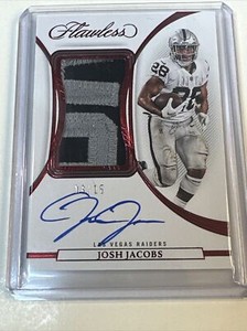 2022 Flawless Josh Jacobs 06/15 Raiders Name Plate Patch On Card Auto 🔥MNF
