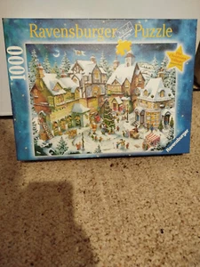 Puzzle 1000 Teile " Weihnachtsdorf " von Ravensburger, gebraucht, komplett - Bild 1 von 2