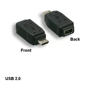 10PCS USB 2.0 Type Micro B Male to Mini B Female Adapter for PC Cam Tablet HDD - Picture 1 of 1