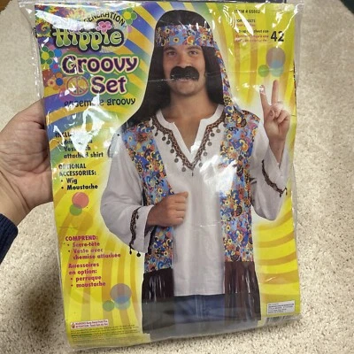 Halloween Costume Set HIPPIE GENERATION Groovy Costume Set NOS With Glasses - Image 1 of 4