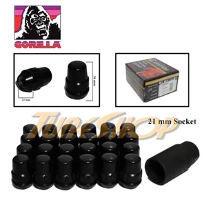 24 ALL LOCK GORILLA BULGE ACORN WHEELS RIMS LUG NUTS 12X1.5 12 1.5 BLACK CLOSE T - Picture 1 of 2
