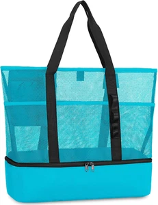 Beach Bag with Cooler,Mesh Beach Bags for Women Sandproof for Pool and Swimming - Picture 1 of 6