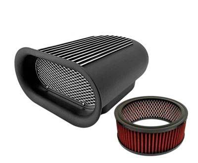 Carburador de cuello lavable Hilborn Style Air Scoop individual 4 barriles 4 BBL 5-1/8" BK Foto 1 de 4