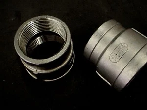STAINLESS STEEL REDUCER COUPLING 1 1/2" x 1 1/4" NPT PIPE RC-150-125 - Picture 1 of 1