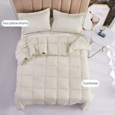 HIG PreWashed Down Alternative Comforter Set Shabby Chic Quilt Design Camel Twin