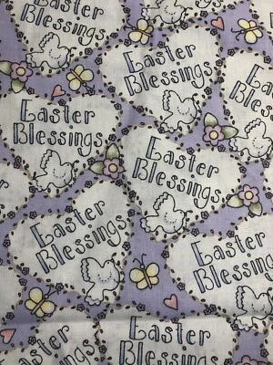 4-YARDS EASTER BLESSINGS Print Cotton/Polyester Fabric Marcus Brothers - Image 1 of 4