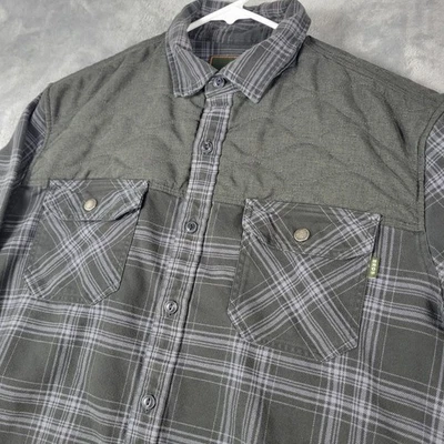 Howler Bros Shirt Men Size M Gray Quintana Quilted Plaid Western Shacket Flannel - Image 1 of 4
