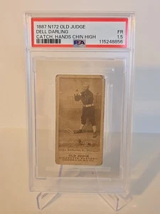 1887 N172 old judge DELL DARLING Catch, Hands Chin High PSA 1.5 Chicago - Picture 1 of 7