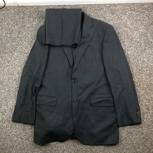 Brooks Brothers 38R Flannel Wool Herringbone Stretch 2 PC Suit Gray Black 31x30 - Picture 1 of 15