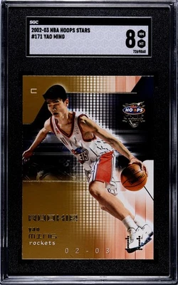 2002-03 NBA Hoops Stars - Rookie Yao Ming #171 (RC) Houston Rockets SGC 8 - Image 1 of 2