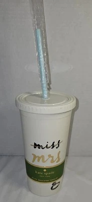 KATE SPADE NEW YORK MISS TO MRS COPO REUTILIZÁVEL COM PALHA 20 OZ NOIVADO  - Imagem 1 de 4