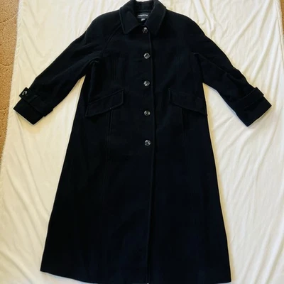 London Fog женщин Sz 16 черный шерсти Тренч классический темно Academia - Изображение 1 из 4