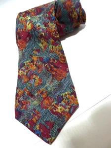 VINTAGE SILK ABSTRACT SANTO STEFANO TIE METAL TAG - Picture 1 of 5