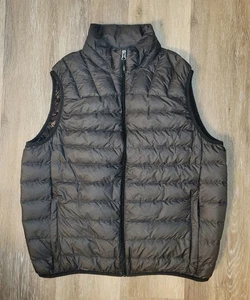 Hawke & Co Charcoal Duck Down Feathers Quilted Vest EXCELLENT Men M - Picture 1 of 9