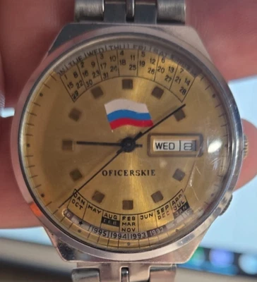 Relógio RAKETA calendário perpétuo frota russa mecânico URSS - Imagem 1 de 4