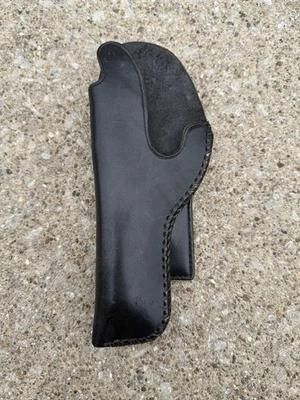 Cal Lepien Revolver Holster, Hand Made, Black Leather, Left Hand, Medium Frame - Image 1 of 4