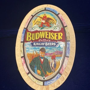 Vintage Oval Budweiser King Of Beers Served By The Pitcher Sign - 12" Hunt Scene - Picture 1 of 8