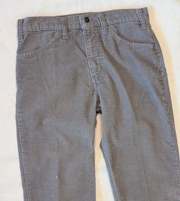 Levi's 519 Vintage 70s Men's Gray Corduroy Straight Leg Boot Cut Pants 30x36 USA - Image 1 of 4