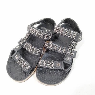 Sandalias Chanel Mujer Cuero Negro (Becerro) 2280077 SIN TARIFA Foto 1 de 4