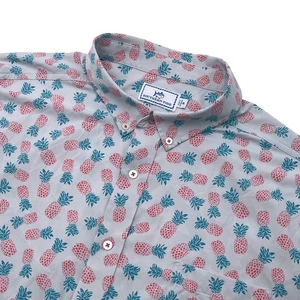 Southern Tide Intercoastal Hemd Herren XXL Pineapple AOP Kurzarm Knopfleiste - Bild 1 von 7