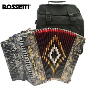 Rossetti 3112 GCF Sol 31 Button Grey Diatonic Accordion with Gig Bag, Straps - Picture 1 of 5