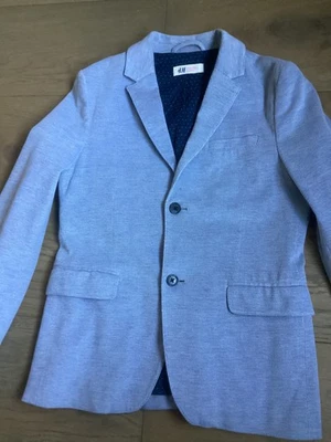 H&M Boys cornflower blue cotton blend blazer smart jacket EUR  140 / 10-11 years - Image 1 of 4