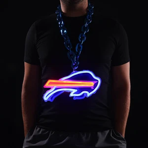 Cadena de abanico Buffalo Bills de 10" con logotipo grande iluminada en neón - Imagen 1 de 1