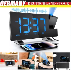 Radiowecker Uhrenradio mit Projektion, 2 Weckzeiten Display dimmbar Sleep/Snooze - Bild 1 von 11