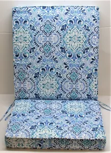 Solarium® Patio Lounge Chair & Seatback ~ Fiorella Baltic ~ 22 x 44.5 x 3 NEW - Picture 1 of 4