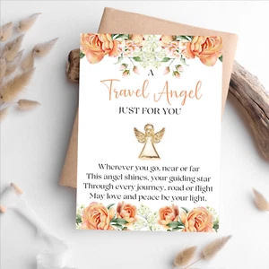 Travel Gift For Friend, Guardian Angel Pin, Travel Angel Gift, Safe Travels - Picture 1 of 2