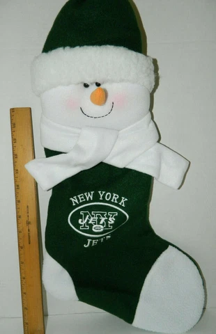 New York Jets Christmas Stocking SnowMan NFL House Decor Green White large size Cover
