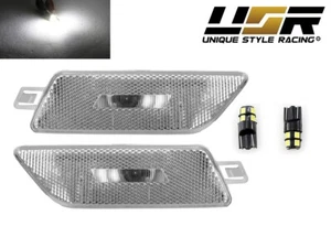 CLEAR Bumper Side Marker Light + Canbus WHITE LED Bulb For 2014-19 Porsche Macan - Picture 1 of 9