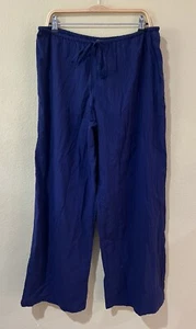 Pantaloni Tommy Bahama cotone pieghettato coulisse gamba larga nappe blu navy XL a7 - Foto 1 di 5