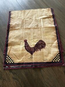 Park Designs Hand Painted Dish Towels Cindy Shamp Folk Art Rooster 2001 lot of 3