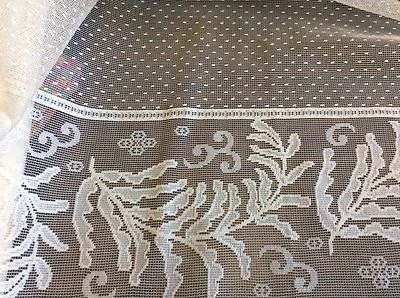 ECRU DOUBLE BORDER LACE-56 INCH WIDE- BY THE YARD - Image 1 of 3