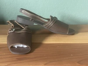 Leather Craft By Premiere Collection 100% Leather Brown Sandals Shoes 8N Brazil - Picture 1 of 8