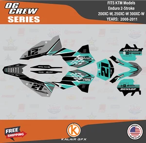 Graphics Kit for KTM 200XC-W 250XC-W 300XC-W (2008-2011) Ogcrew - TEAL - Picture 1 of 6