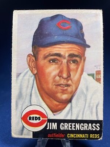1953 Topps Baseball Card Jim Greengrass #209 Cincinnati Reds