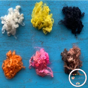 Heidifeathers® Curly Mohair Wool Locks - 6 Colors Mix. Hand Dyed, Dolls, Felting - Picture 1 of 13