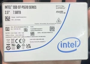 Intel P5510 Series 7.68TB SSD 2.5" U.2 NVME SSDPF2KX076TZ01 Solid State Drive - Picture 1 of 2