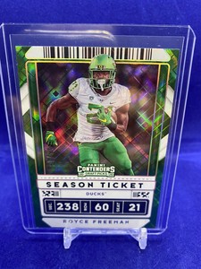 2020 Contenders Draft Picks Royce Freeman Diamond Season Ticket 15/15 Oregon #86