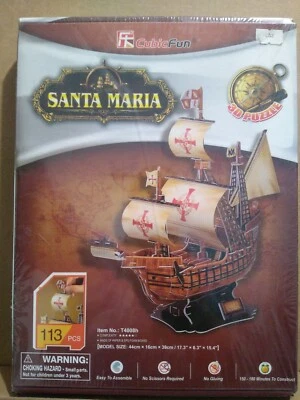 Cubic Fun - Rompecabezas 3D Santa María--Tablero de papel y espuma EPS--Apx. 17x 6x 15 -Nuevo Foto 1 de 4