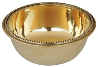 Helado Katori dorado de latón puro - Cuenco para vajilla uso en cocina L-3,5 pulgadas Foto 1 de 2