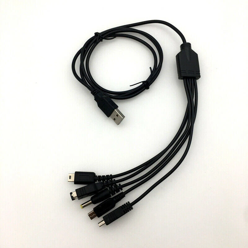 5in1 USB Charging Cable Charger for Nintendo GBA SP WII U New 3DS NDSL XL DSI - Image 1 of 4