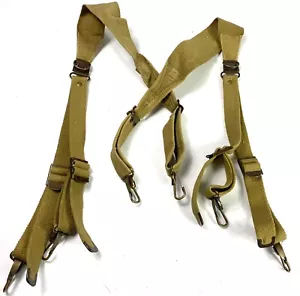 WWII US ARMY M1936 M36 COMBAT FIELD EQUIPMENT GÜRTEL HOSENTRÄGER - KHAKI - Bild 1 von 7