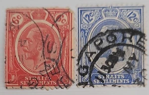 Straits Settlements 6; 12 cents 1922; 1925 KGV - Picture 1 of 5